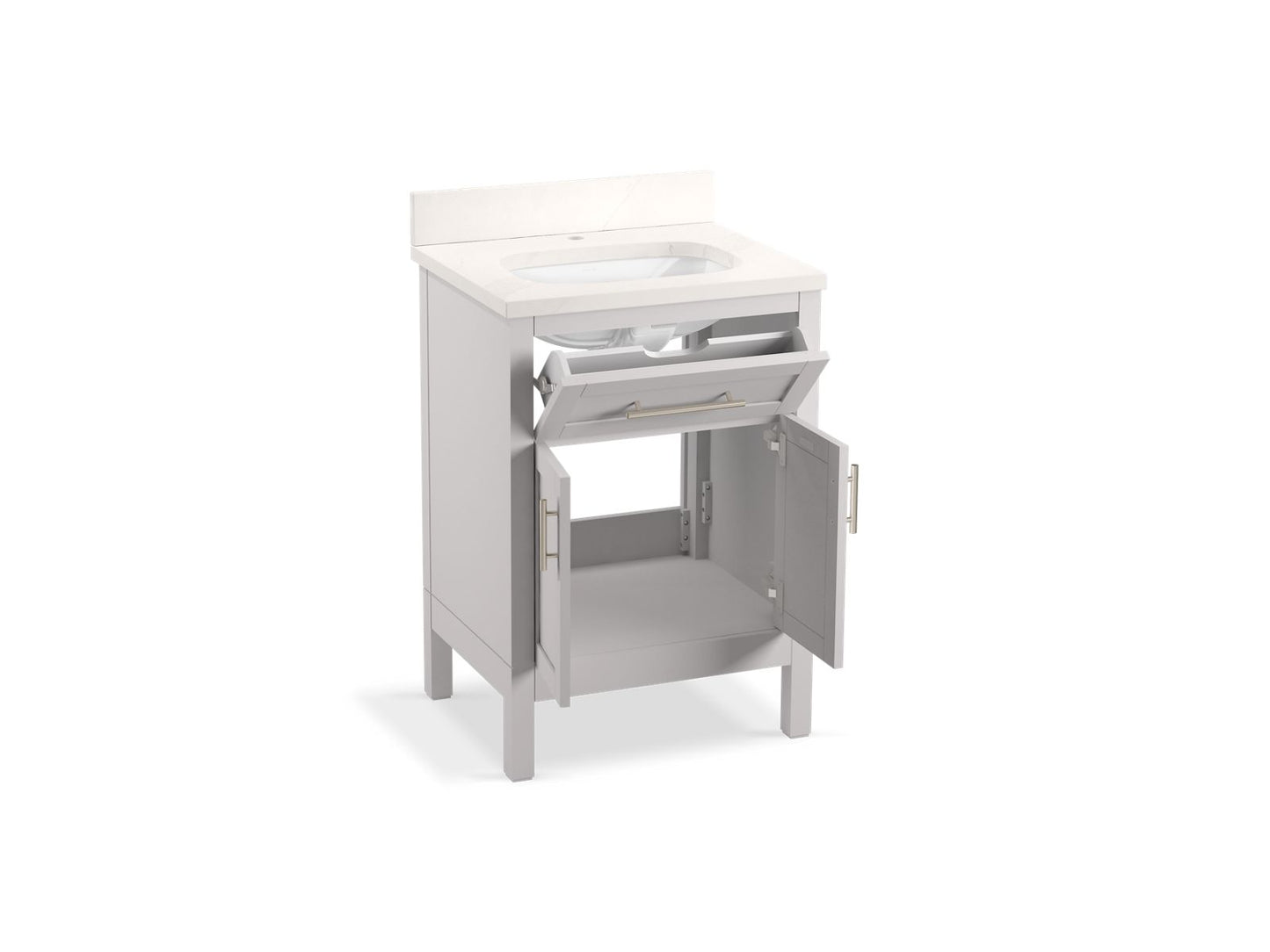 KOHLER K-39603-ASB Hadron 24" bathroom vanity cabinet with sink and quartz top
