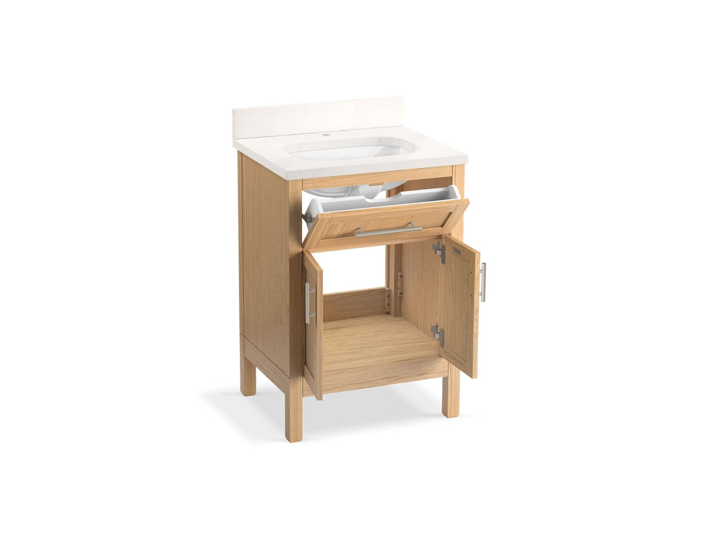 KOHLER K-39603-ASB Hadron 24" bathroom vanity cabinet with sink and quartz top