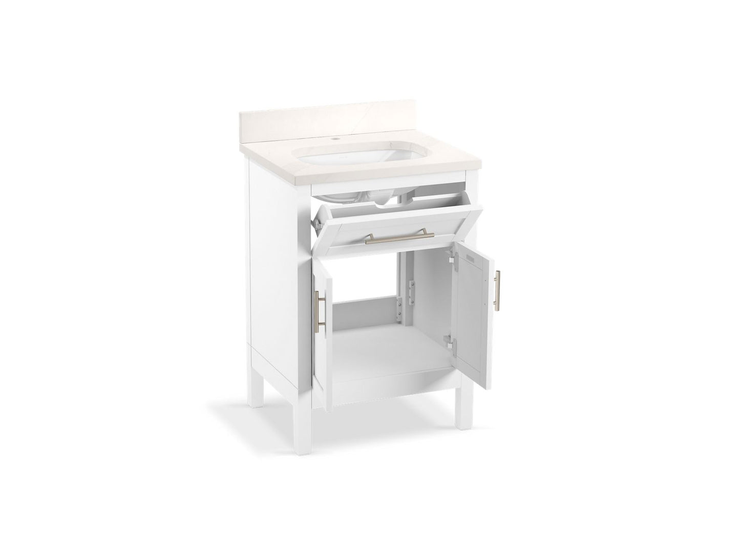 KOHLER K-39603-ASB Hadron 24" bathroom vanity cabinet with sink and quartz top