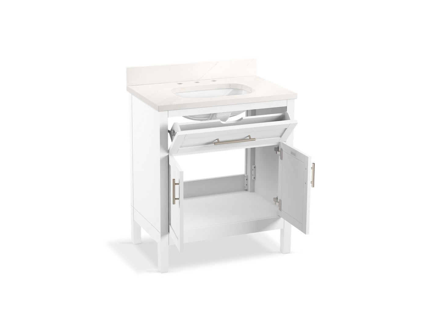 KOHLER K-39604-ASB Hadron 30" bathroom vanity cabinet with sink and quartz top