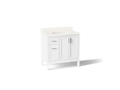 KOHLER K-39605-ASB Hadron 36" bathroom vanity cabinet with sink and quartz top