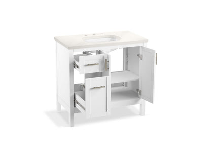 KOHLER K-39605-ASB Hadron 36" bathroom vanity cabinet with sink and quartz top