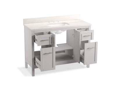KOHLER K-39606-ASB Hadron 48" bathroom vanity cabinet with sink and quartz top