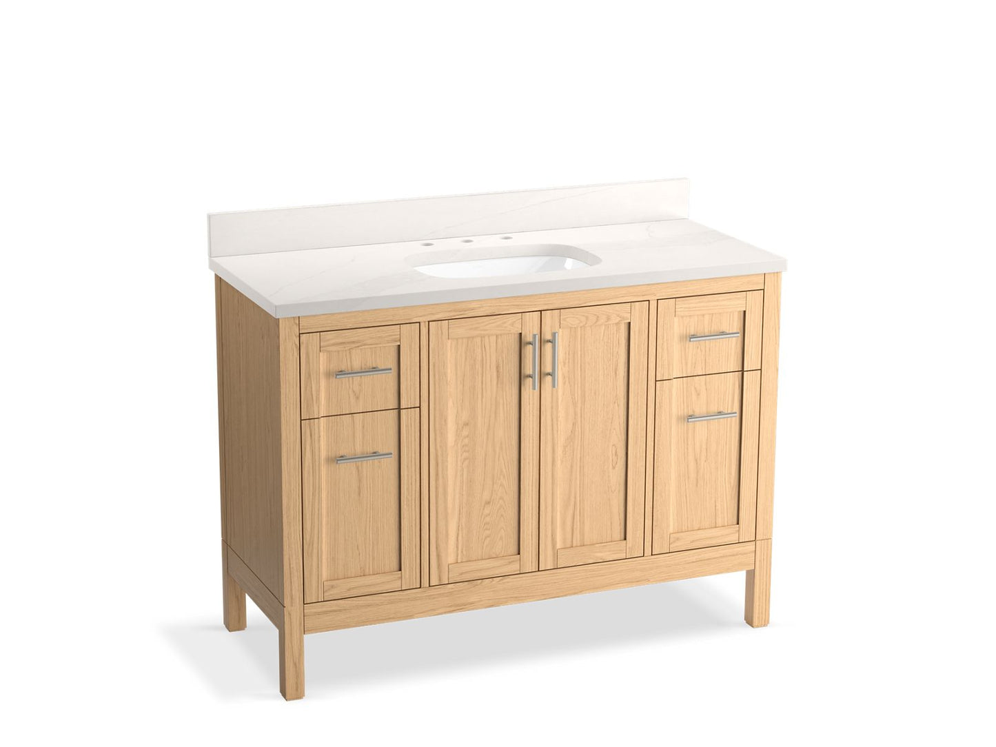 KOHLER K-39606-ASB Hadron 48" bathroom vanity cabinet with sink and quartz top