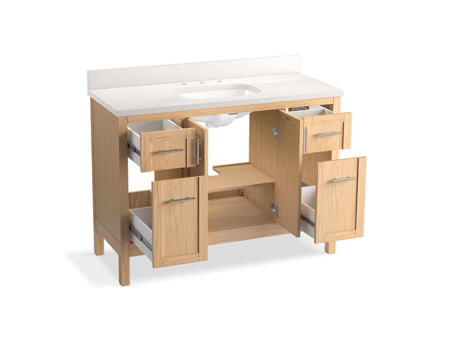 KOHLER K-39606-ASB Hadron 48" bathroom vanity cabinet with sink and quartz top