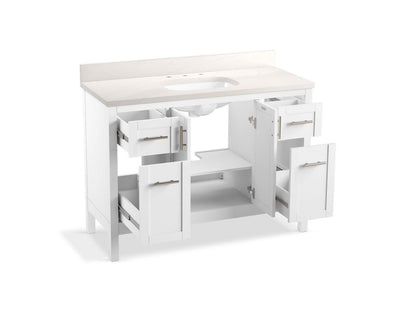 KOHLER K-39606-ASB Hadron 48" bathroom vanity cabinet with sink and quartz top
