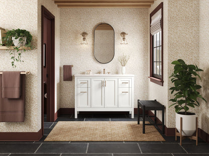 KOHLER K-39606-ASB Hadron 48" bathroom vanity cabinet with sink and quartz top