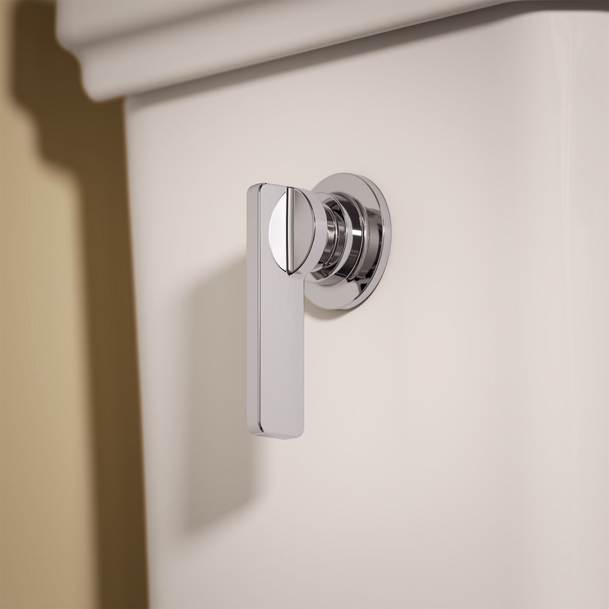 KOHLER K-39676 Claude Toilet Tank, 1.6 GPF, White - Shows close up detail of product in room