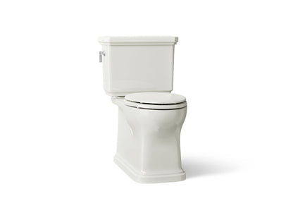 KOHLER K-39678 Claude Two-piece Elongated Toilet with Skirted Trapway, 1.6 GPF, Dune - 3/4 view of product