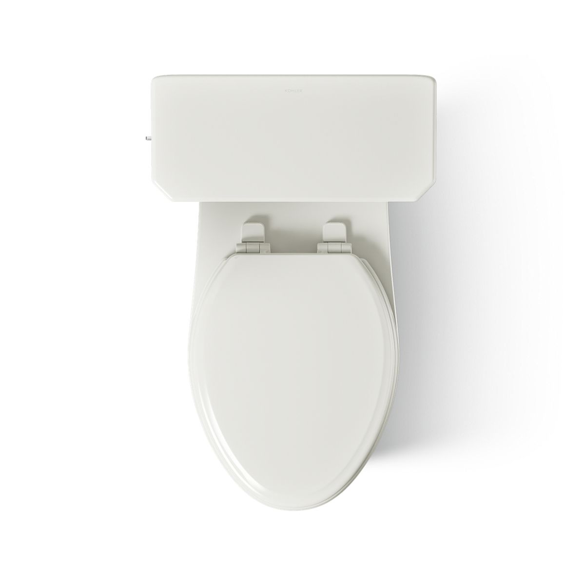 KOHLER K-39678 Claude Two-piece Elongated Toilet with Skirted Trapway, 1.6 GPF, Dune - top view of product