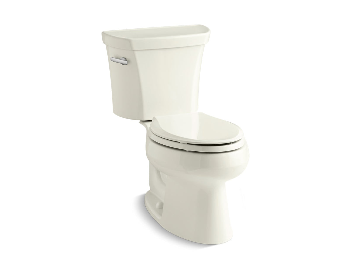 KOHLER K-3978-T Wellworth Two-piece elongated 1.6 gpf toilet with tank cover locks, biscuit