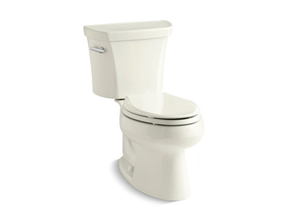 KOHLER K-3978-T Wellworth Two-piece elongated 1.6 gpf toilet with tank cover locks, biscuit