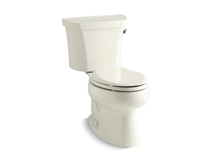 KOHLER K-3978-TR Wellworth Two-piece elongated 1.6 gpf toilet with right-hand trip lever and tank cover locks, biscuit