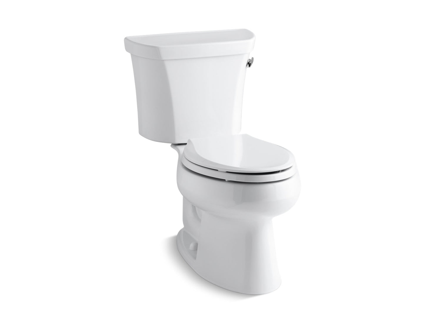KOHLER K-3978-TR Wellworth Two-piece elongated 1.6 gpf toilet with right-hand trip lever and tank cover locks, white