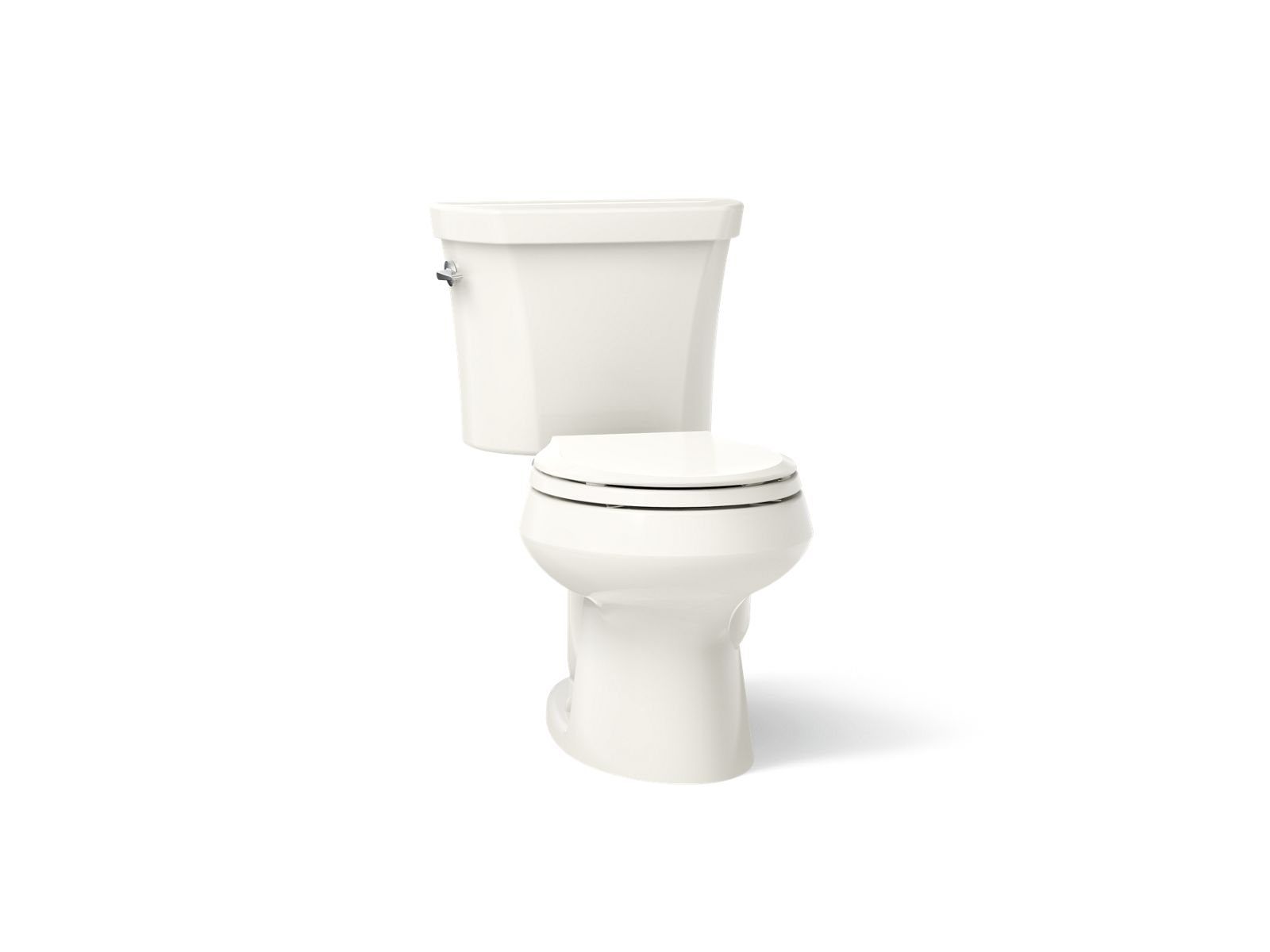KOHLER K-3987 Wellworth Two-piece round-front dual-flush toilet, biscuit