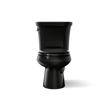 KOHLER K-3987 Wellworth Two-piece round-front dual-flush toilet, black - view 2