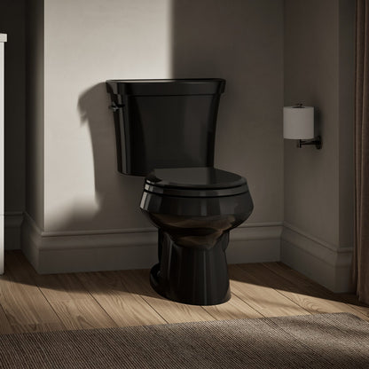 KOHLER K-3987 Wellworth Two-piece round-front dual-flush toilet, black - view 4