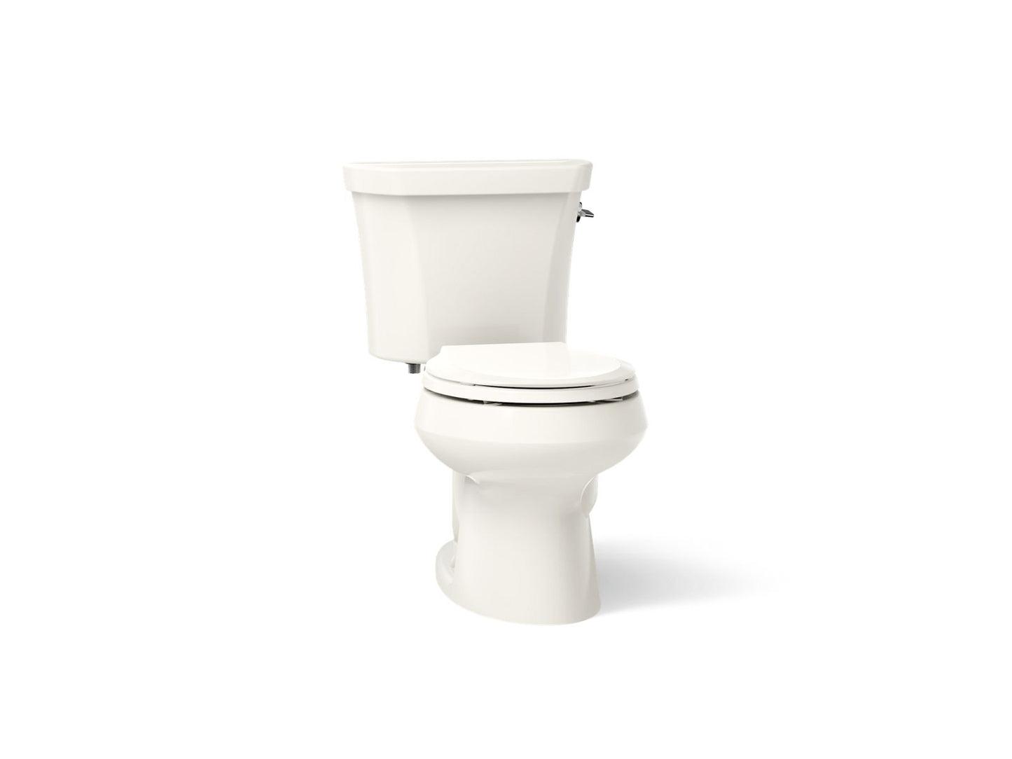 KOHLER K-3987-RA Wellworth Two-piece round-front dual-flush toilet with right-hand trip lever