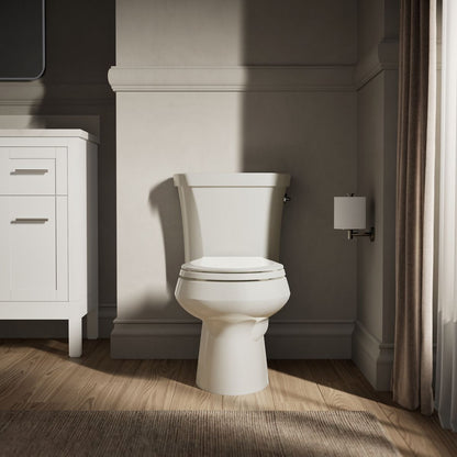 KOHLER K-3987-RA Wellworth Two-piece round-front dual-flush toilet with right-hand trip lever