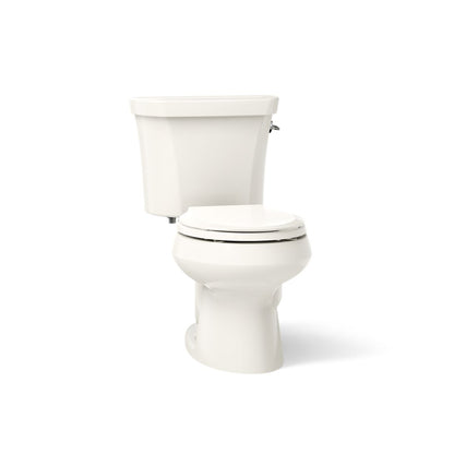 KOHLER K-3987-RA Wellworth Two-piece round-front dual-flush toilet with right-hand trip lever