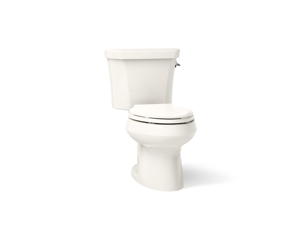 KOHLER K-3988-RA Wellworth Two-piece elongated dual-flush toilet with right-hand trip lever - Biscuit