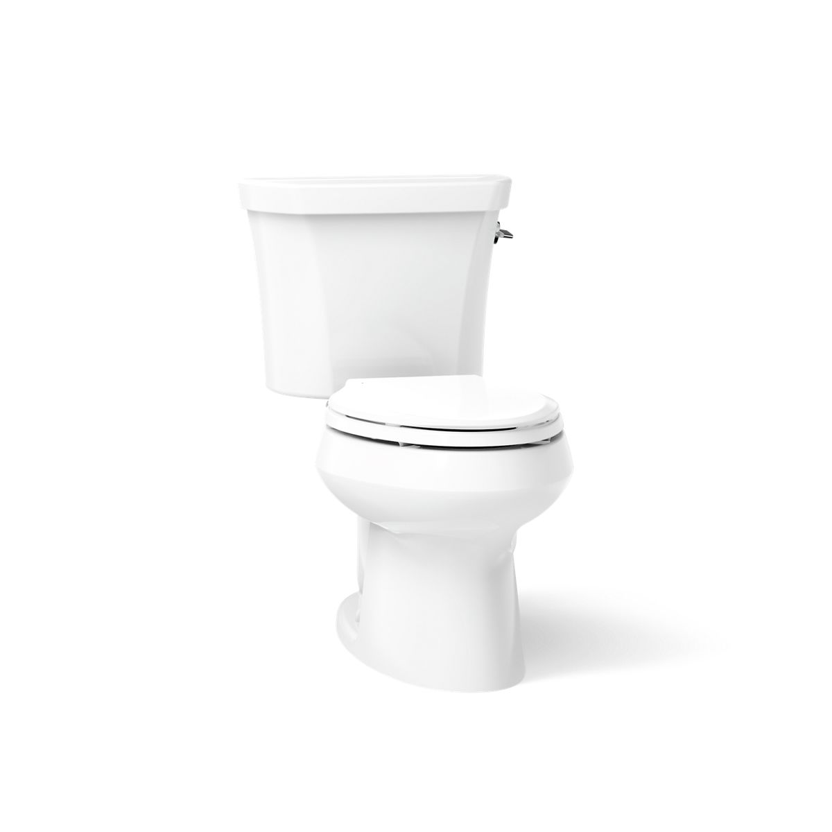 KOHLER K-3988-RA Wellworth Two-piece elongated dual-flush toilet with right-hand trip lever - White