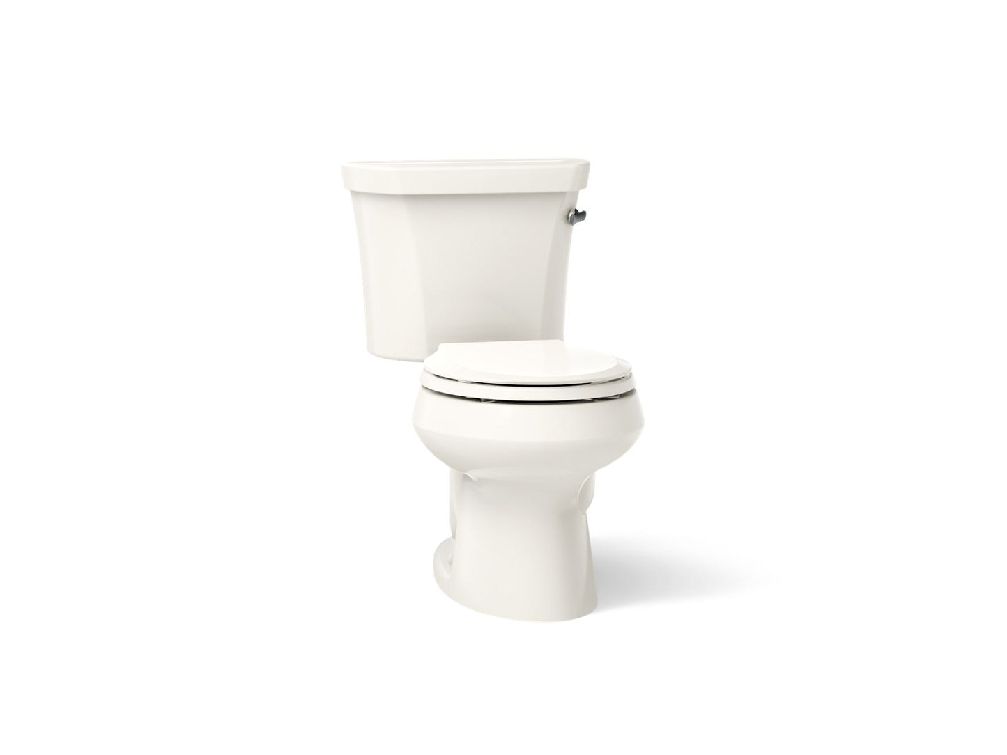KOHLER K-3997-RA Wellworth Two-piece round-front 1.28 gpf toilet with right-hand trip lever