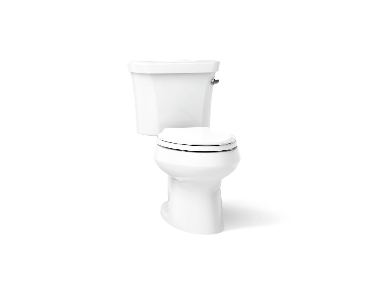 KOHLER K-3998-RZ Wellworth Two-piece elongated 1.28 gpf toilet with right-hand trip lever, tank cover locks, and insulated tank
