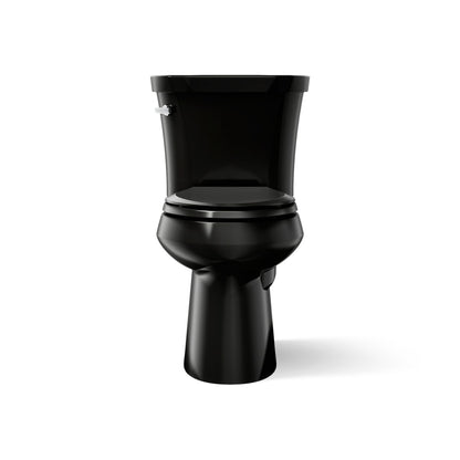 KOHLER K-3999-T Highline ComForteeight Two-piece elongated 1.28 gpf chair height toilet with tank cover locks, black - view 2