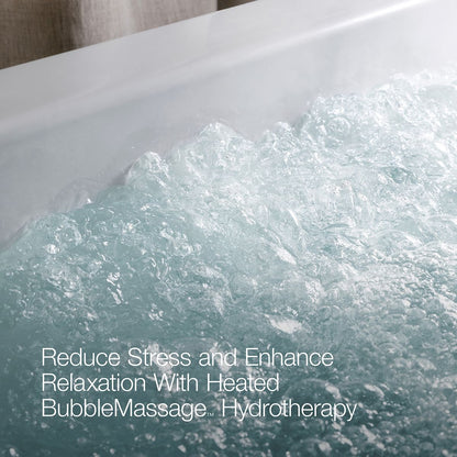 KOHLER K-40222-GH Ceric 60" x 29" Freestanding Heated BubbleMassage™ Air Bath, White - Detail image of a product feature