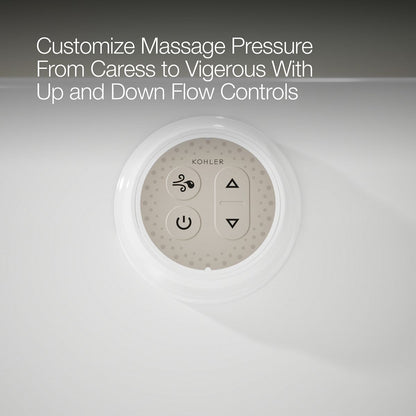 KOHLER K-40224-GH Evok 66" x 30" Freestanding Heated BubbleMassage™ Air Bath, White - Detail image of a product feature