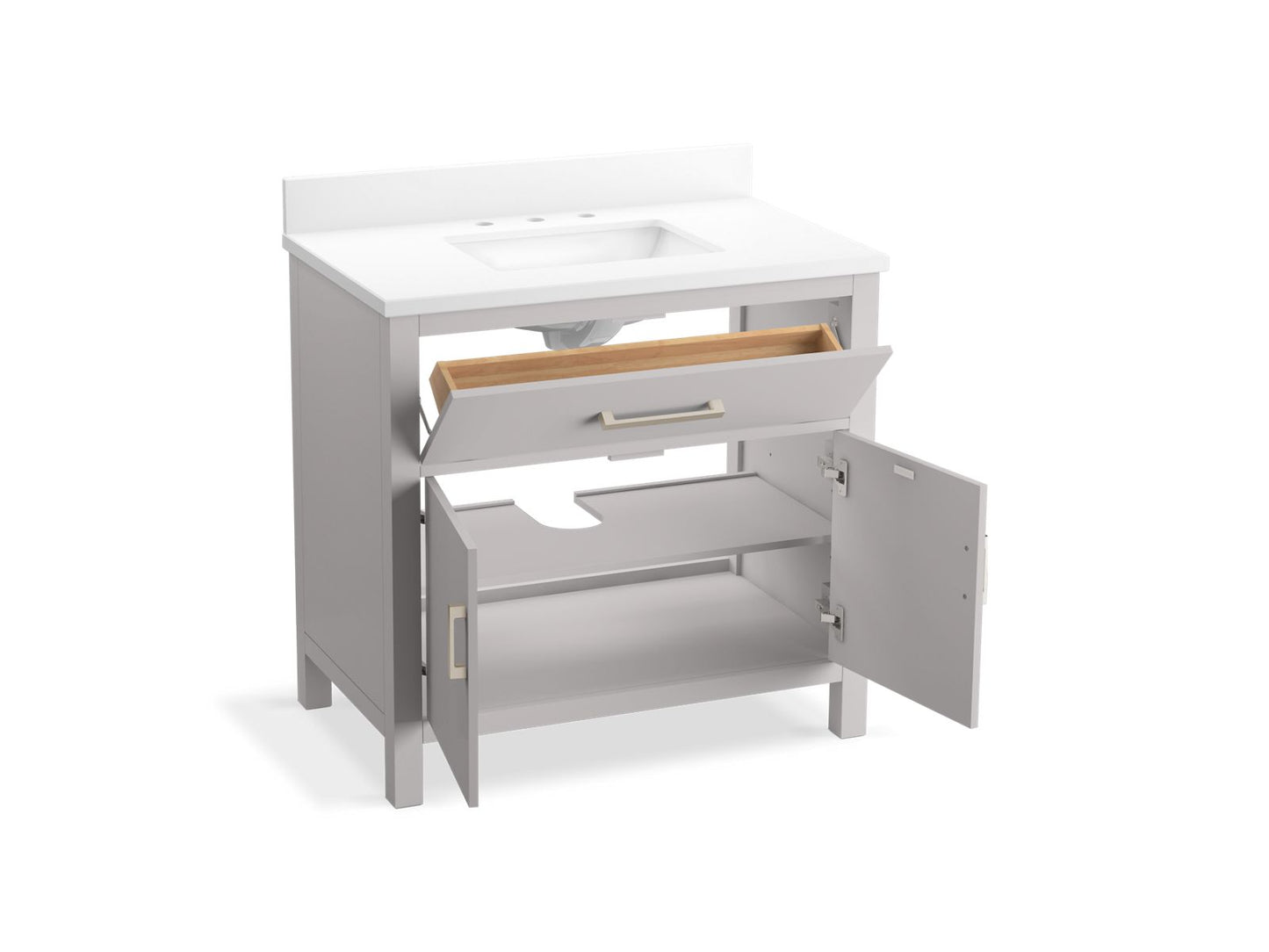 KOHLER K-40639-BD1 Kresla 36" bathroom vanity cabinet with sink and quartz top