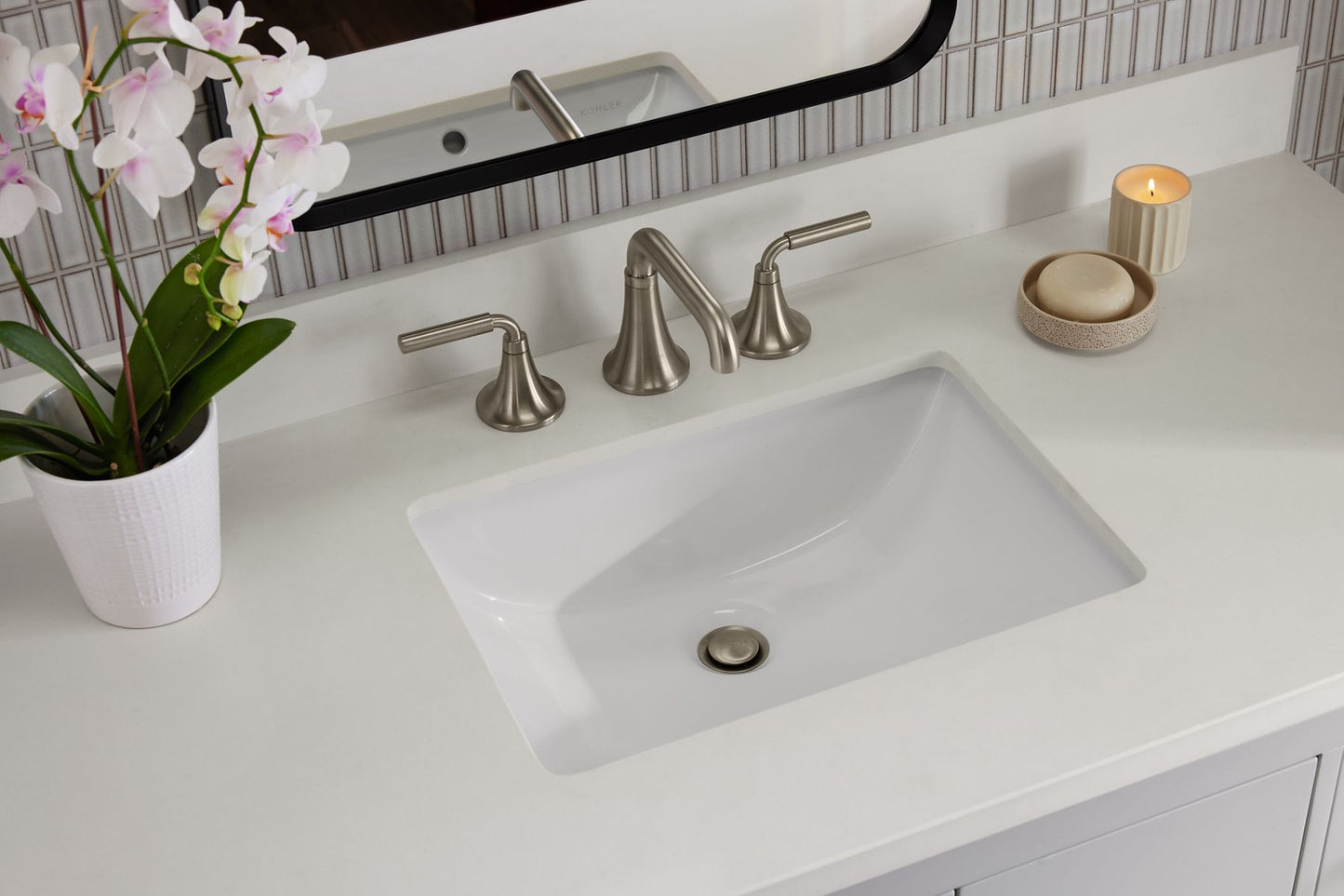KOHLER K-40639-BD1 Kresla 36" bathroom vanity cabinet with sink and quartz top