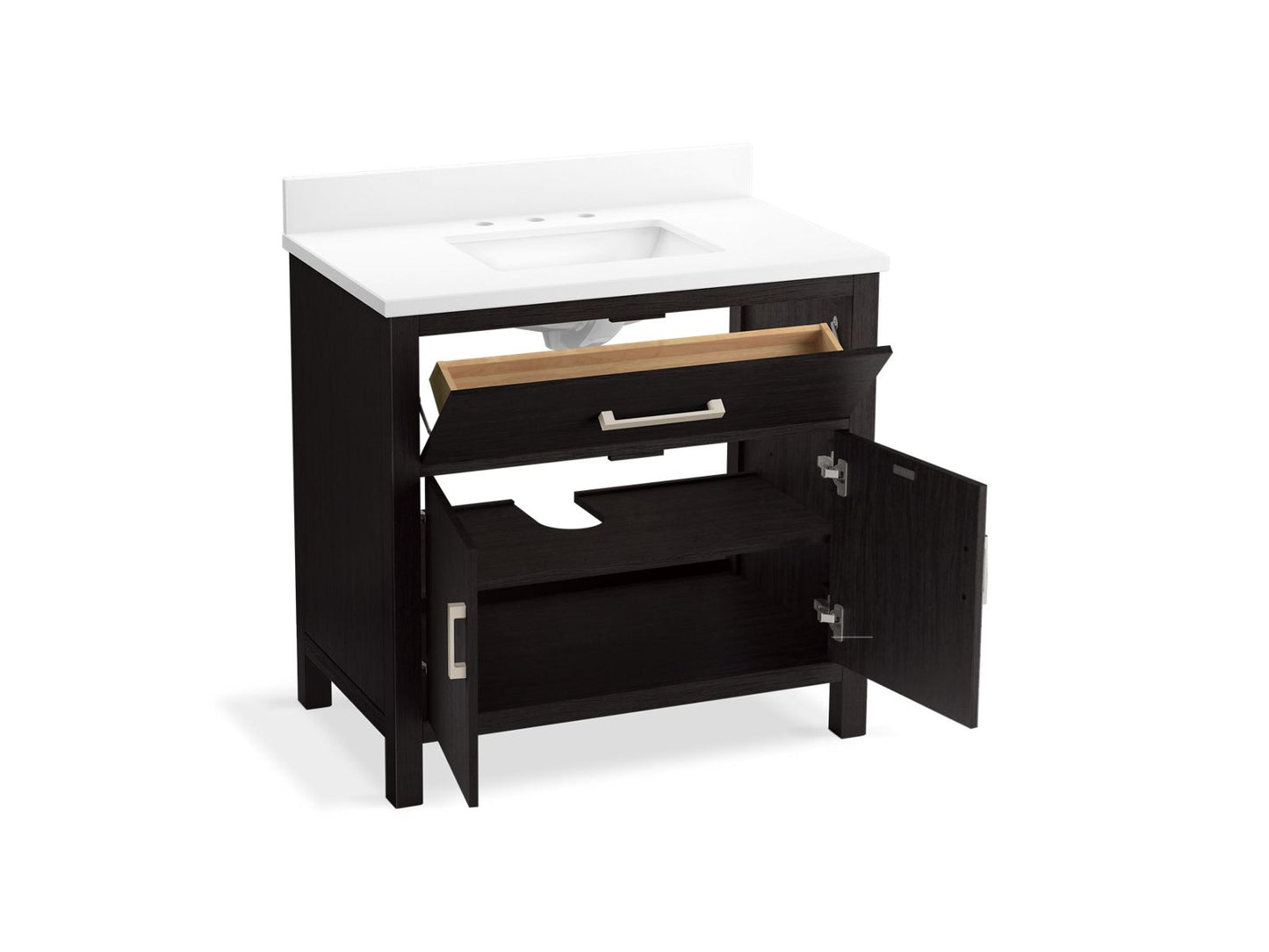 KOHLER K-40639-BD1 Kresla 36" bathroom vanity cabinet with sink and quartz top