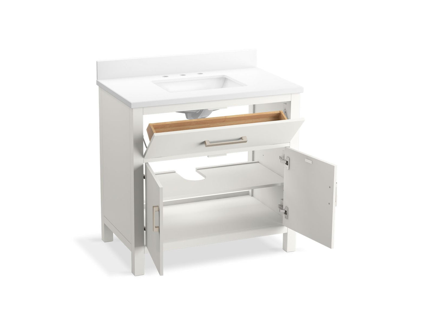 KOHLER K-40639-BD1 Kresla 36" bathroom vanity cabinet with sink and quartz top