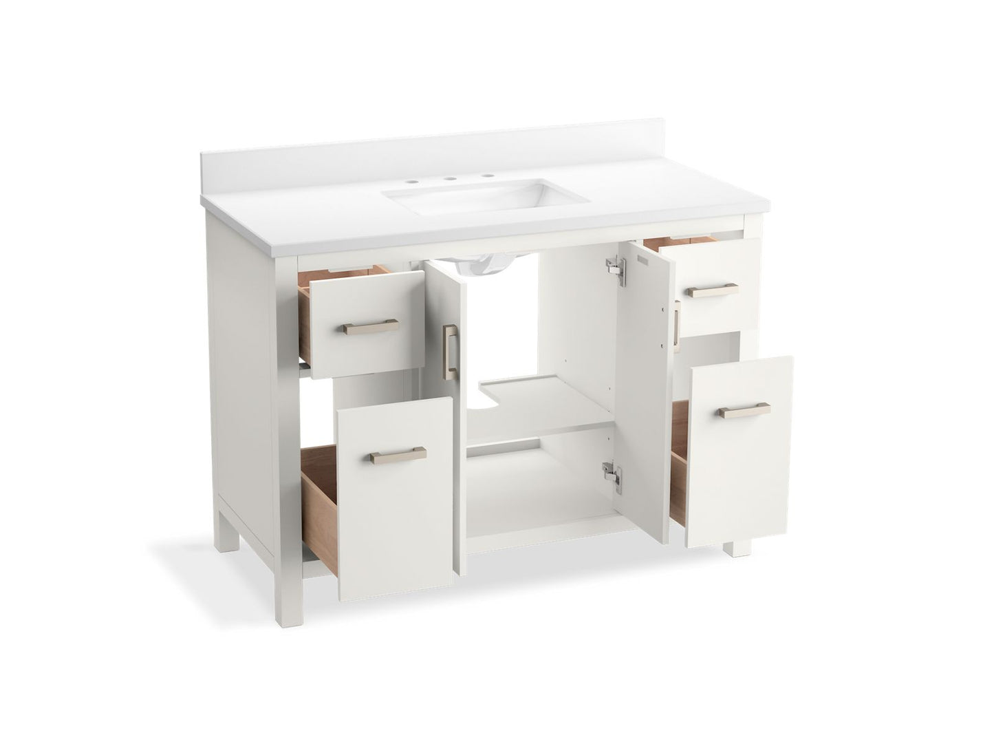 KOHLER K-40640-BD1 Kresla 48" bathroom vanity cabinet with sink and quartz top