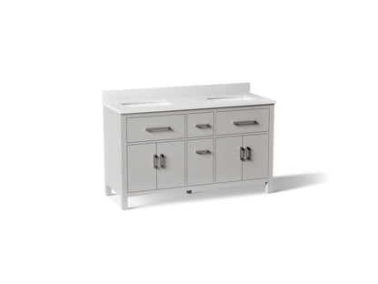 KOHLER K-40641-BD1 Kresla 60" bathroom vanity cabinet with sinks and quartz top