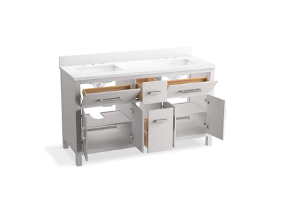 KOHLER K-40641-BD1 Kresla 60" bathroom vanity cabinet with sinks and quartz top