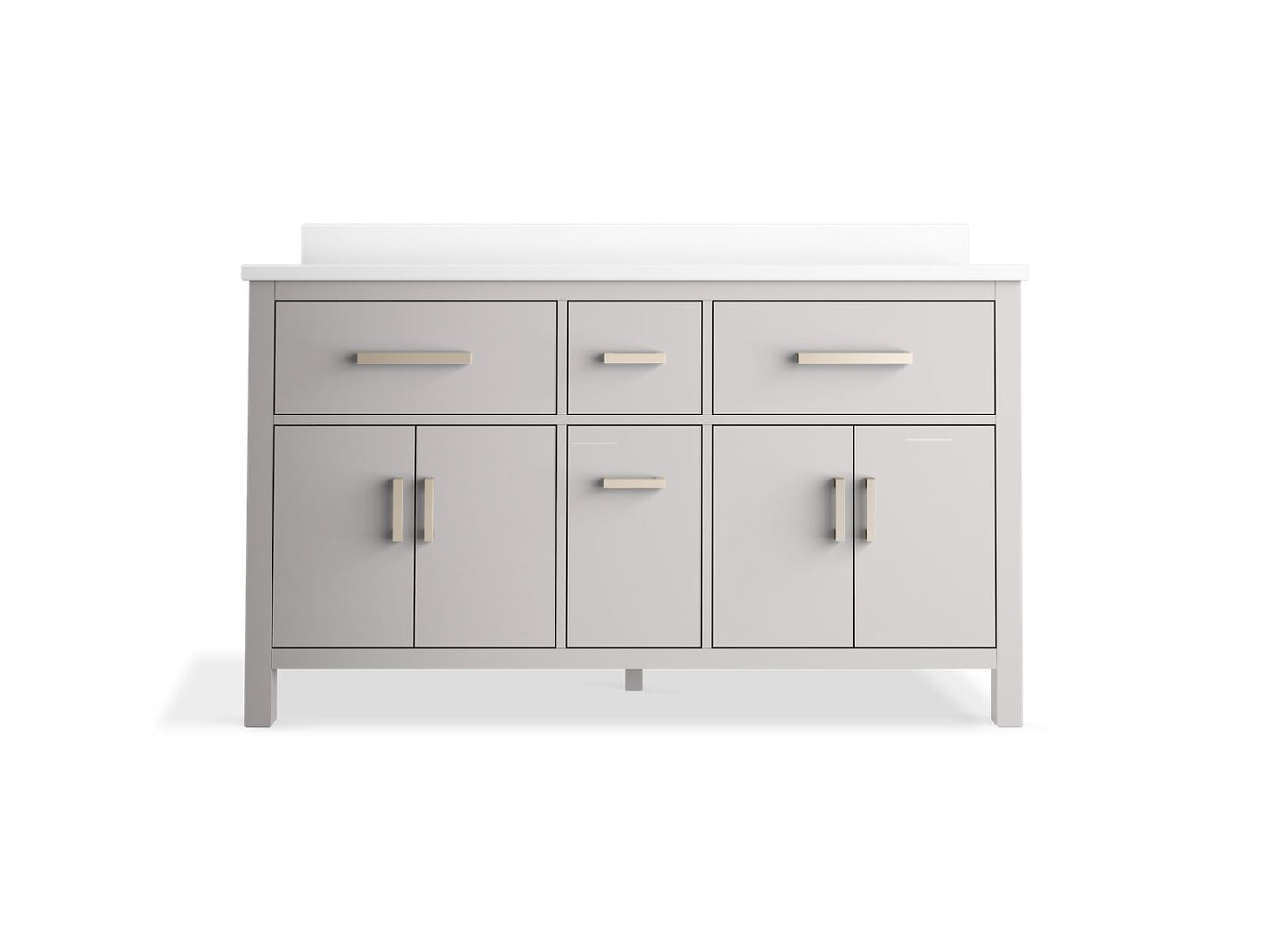KOHLER K-40641-BD1 Kresla 60" bathroom vanity cabinet with sinks and quartz top