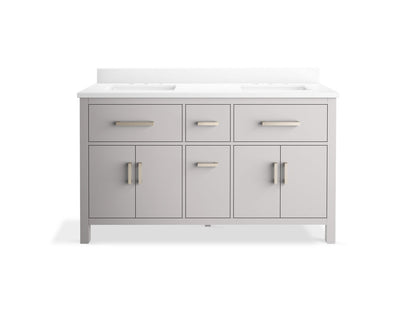 KOHLER K-40641-BD1 Kresla 60" bathroom vanity cabinet with sinks and quartz top