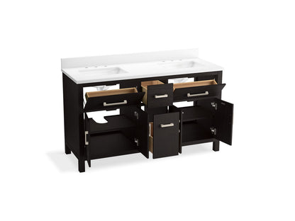 KOHLER K-40641-BD1 Kresla 60" bathroom vanity cabinet with sinks and quartz top