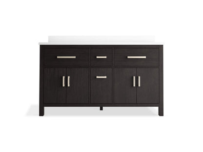 KOHLER K-40641-BD1 Kresla 60" bathroom vanity cabinet with sinks and quartz top