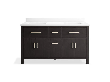 KOHLER K-40641-BD1 Kresla 60" bathroom vanity cabinet with sinks and quartz top