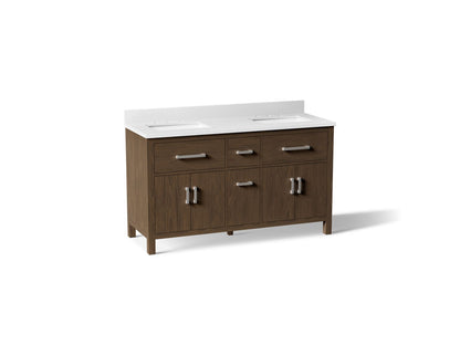 KOHLER K-40641-BD1 Kresla 60" bathroom vanity cabinet with sinks and quartz top