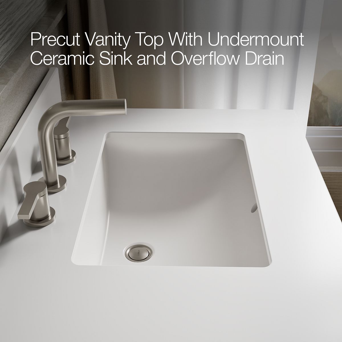 KOHLER K-40641-BD1 Kresla 60" bathroom vanity cabinet with sinks and quartz top