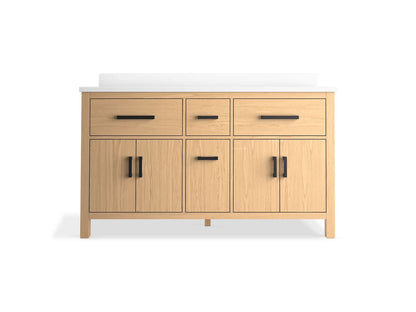 KOHLER K-40641-BD1 Kresla 60" bathroom vanity cabinet with sinks and quartz top