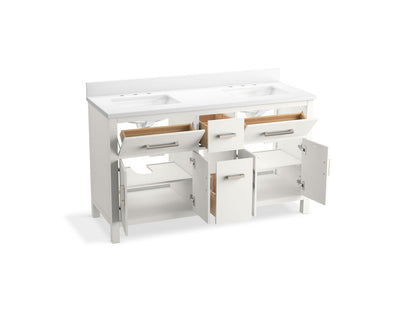 KOHLER K-40641-BD1 Kresla 60" bathroom vanity cabinet with sinks and quartz top