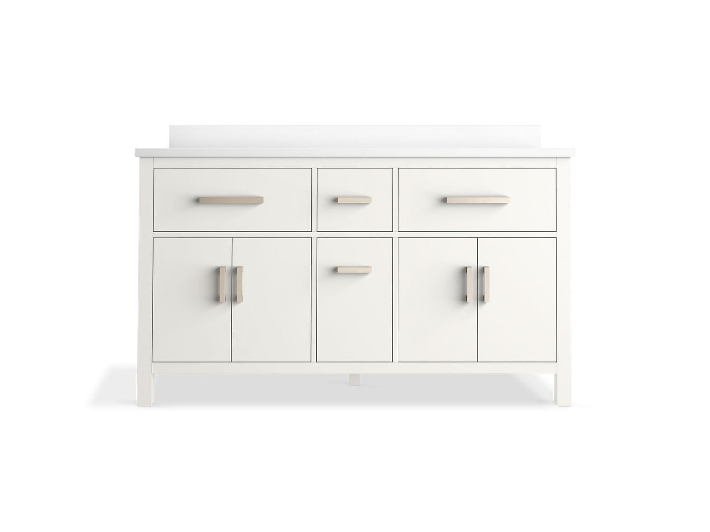 KOHLER K-40641-BD1 Kresla 60" bathroom vanity cabinet with sinks and quartz top