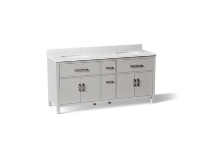 KOHLER K-40642-BD1 Kresla 72" bathroom vanity cabinet with sinks and quartz top