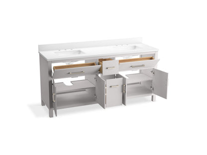 KOHLER K-40642-BD1 Kresla 72" bathroom vanity cabinet with sinks and quartz top